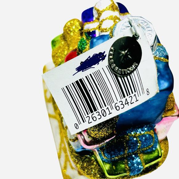 Christopher Radko 2016 Celebrations Sleigh Gifts Glass Christmas Ornament w Box - Picture 9 of 13